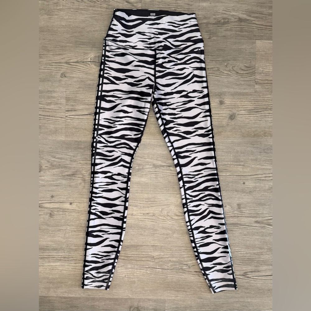 Good American Zebra Print High Rise Leggings Size 1 (Small) NWOT